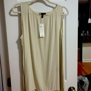 NWT Eileen Fisher silk bateau neck shell bone color size large